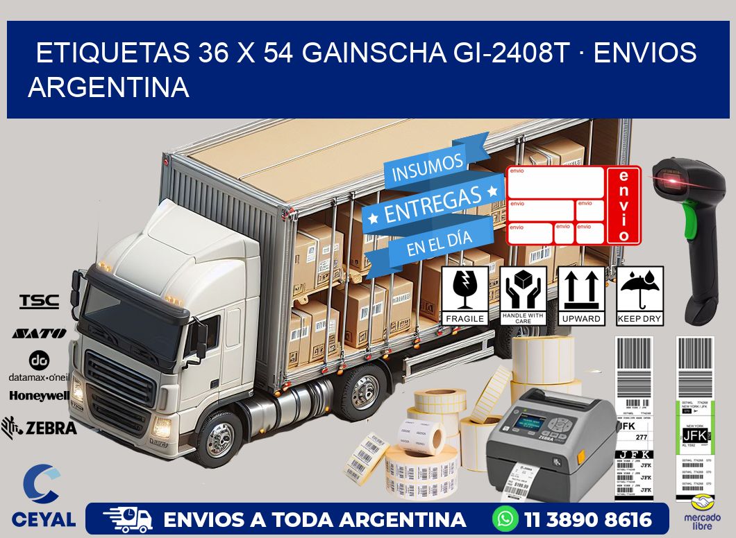 ETIQUETAS 36 x 54 GAINSCHA GI-2408T · ENVIOS ARGENTINA