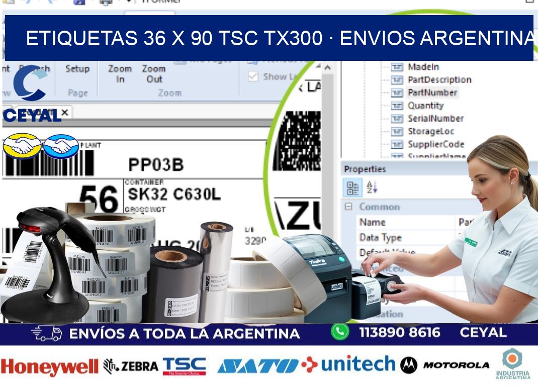 ETIQUETAS 36 x 90 TSC TX300 · ENVIOS ARGENTINA