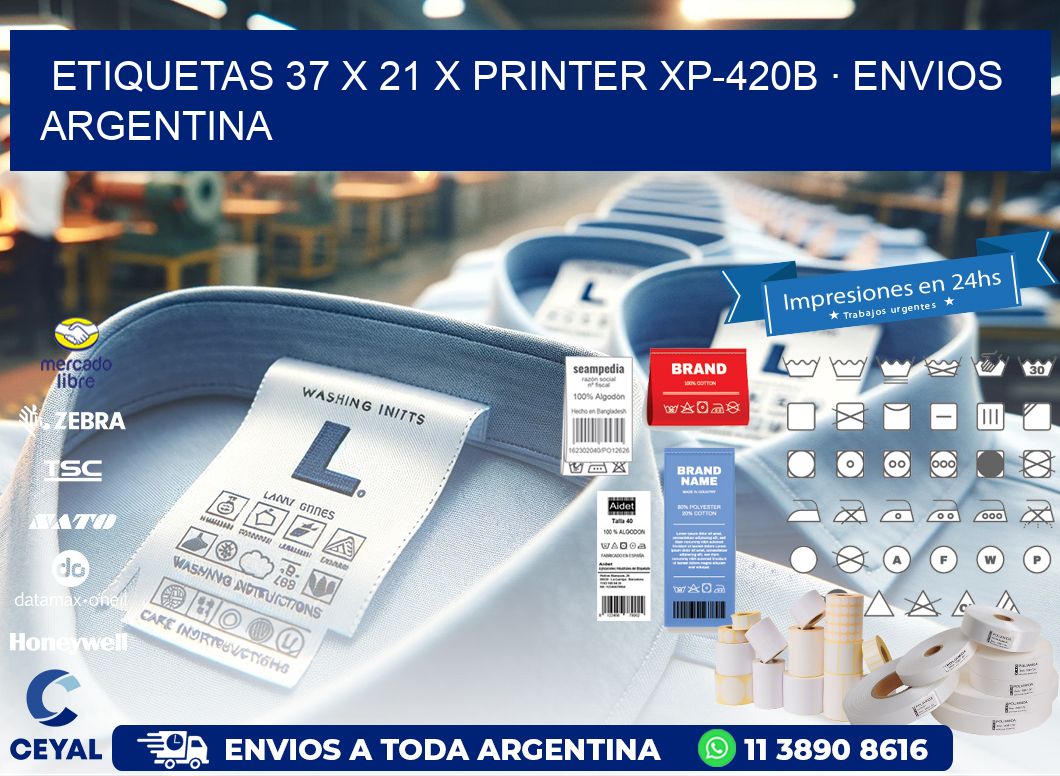 ETIQUETAS 37 x 21 X PRINTER XP-420B · ENVIOS ARGENTINA