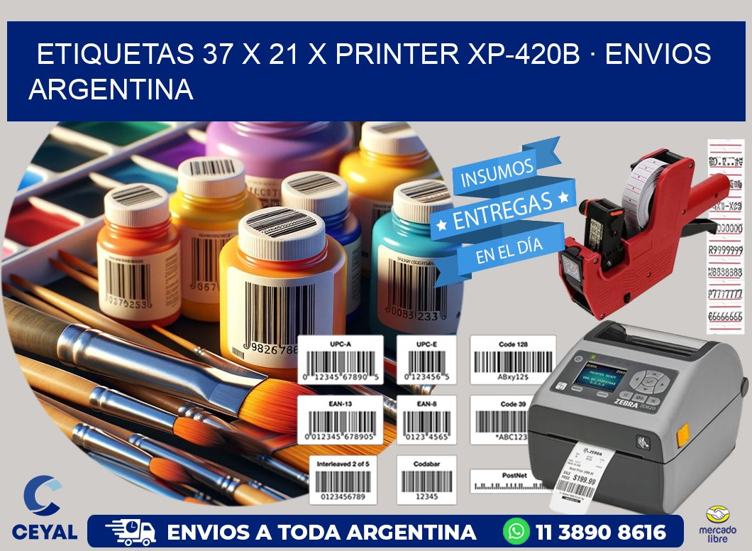 ETIQUETAS 37 x 21 X PRINTER XP-420B · ENVIOS ARGENTINA