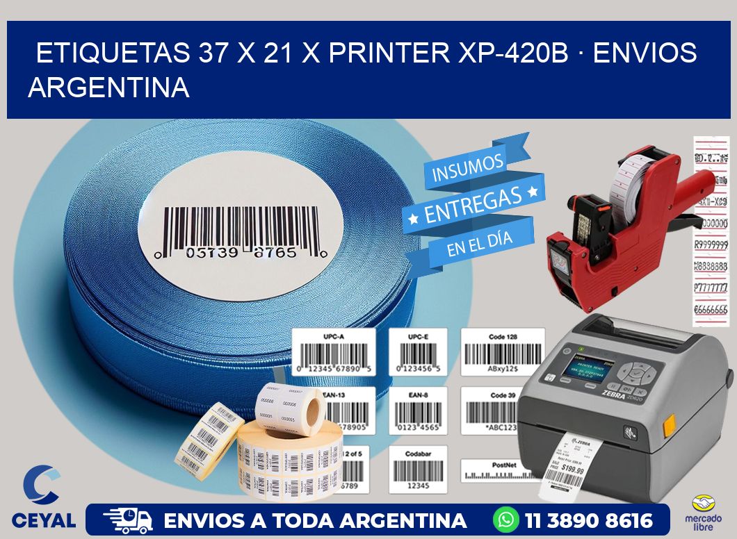 ETIQUETAS 37 x 21 X PRINTER XP-420B · ENVIOS ARGENTINA
