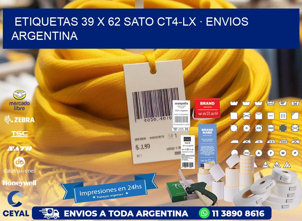 ETIQUETAS 39 x 62 SATO CT4-LX · ENVIOS ARGENTINA