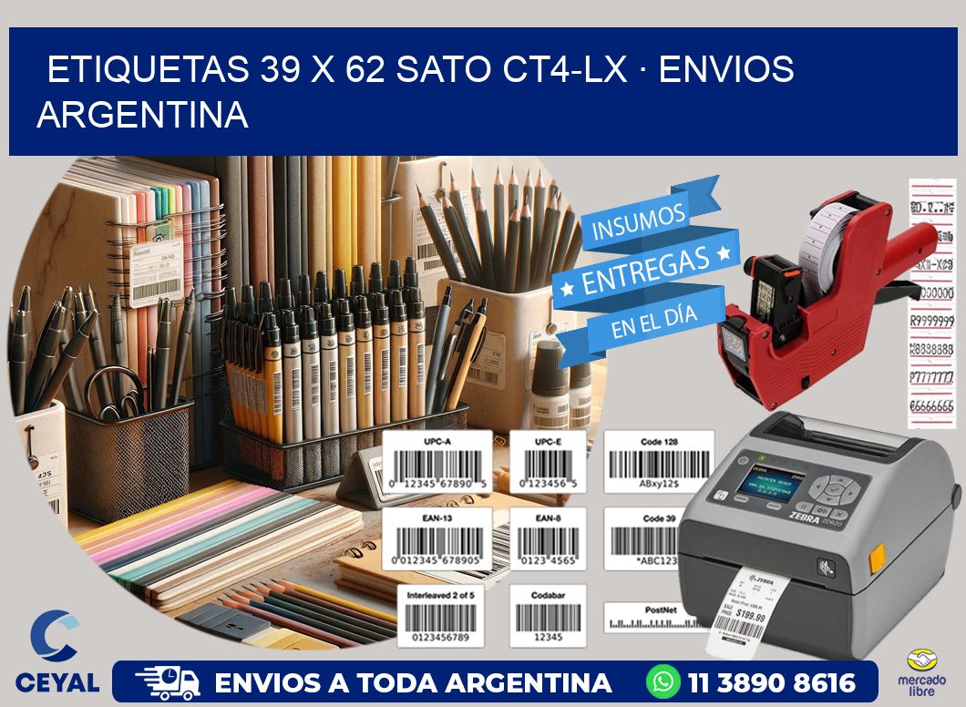 ETIQUETAS 39 x 62 SATO CT4-LX · ENVIOS ARGENTINA