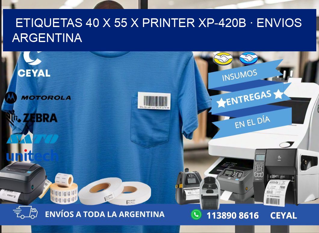 ETIQUETAS 40 x 55 X PRINTER XP-420B · ENVIOS ARGENTINA