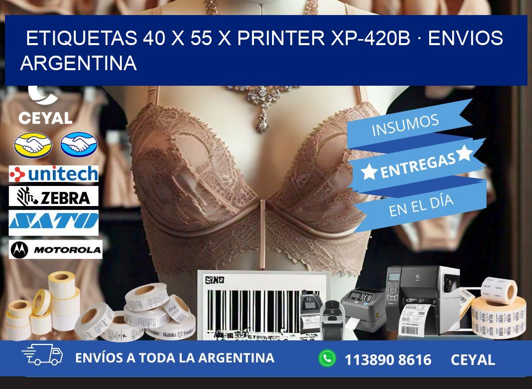 ETIQUETAS 40 x 55 X PRINTER XP-420B · ENVIOS ARGENTINA