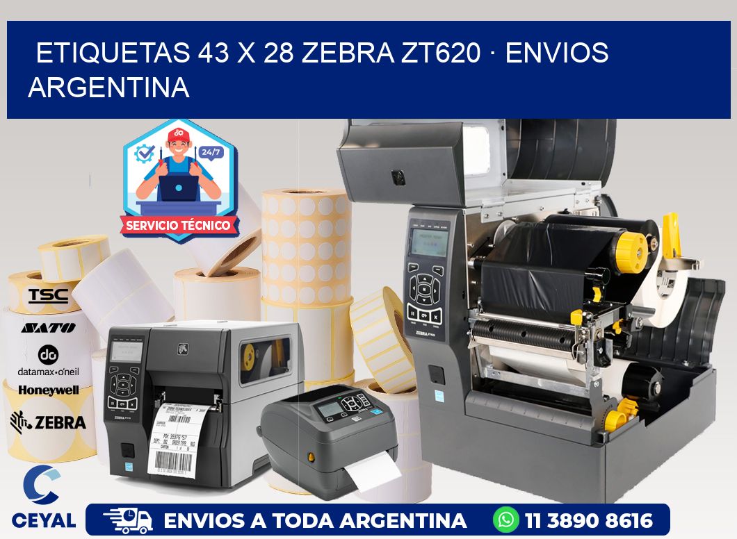 ETIQUETAS 43 x 28 ZEBRA ZT620 · ENVIOS ARGENTINA