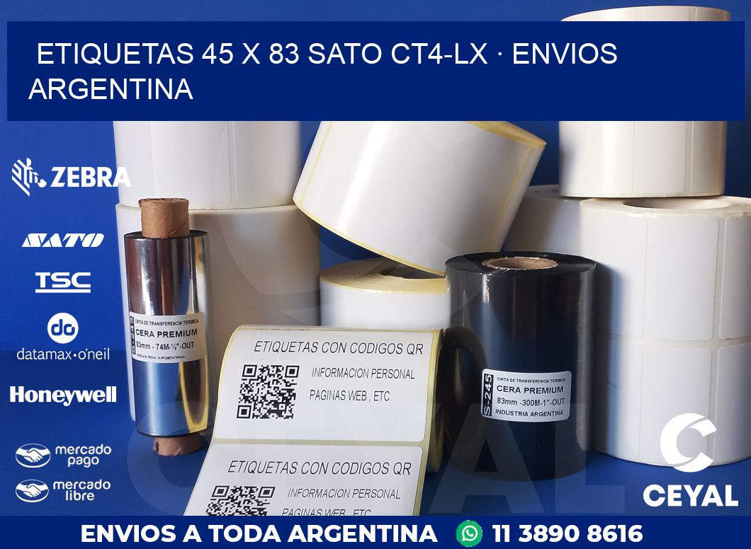 ETIQUETAS 45 x 83 SATO CT4-LX · ENVIOS ARGENTINA