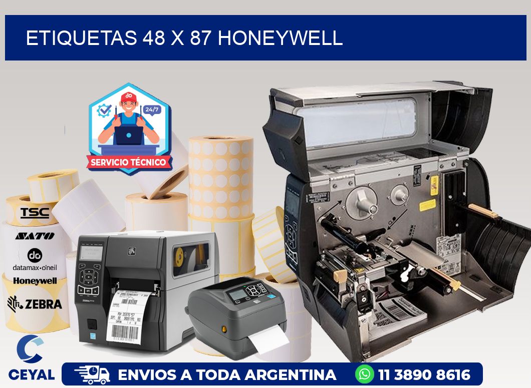 ETIQUETAS 48 x 87 HONEYWELL