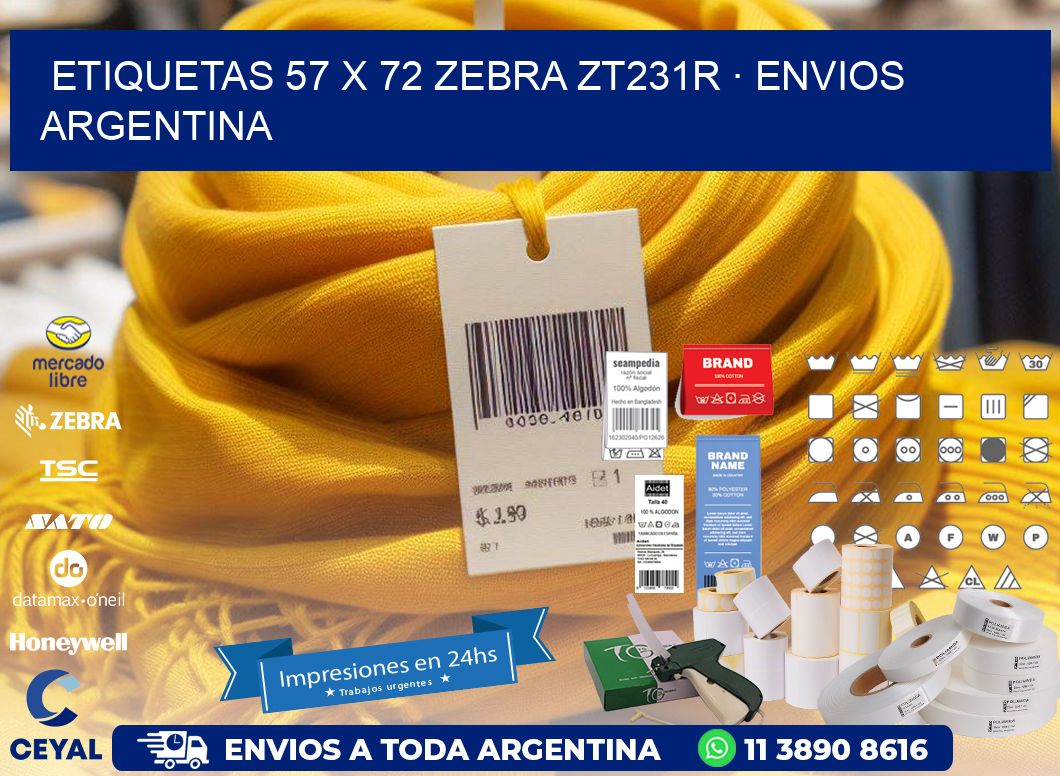 ETIQUETAS 57 x 72 ZEBRA ZT231R · ENVIOS ARGENTINA