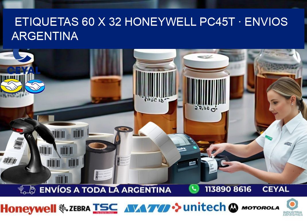 ETIQUETAS 60 x 32 HONEYWELL PC45T · ENVIOS ARGENTINA