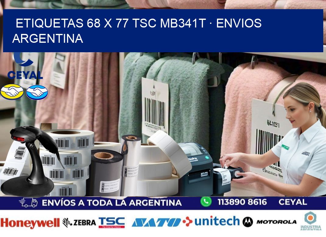 ETIQUETAS 68 x 77 TSC MB341T · ENVIOS ARGENTINA