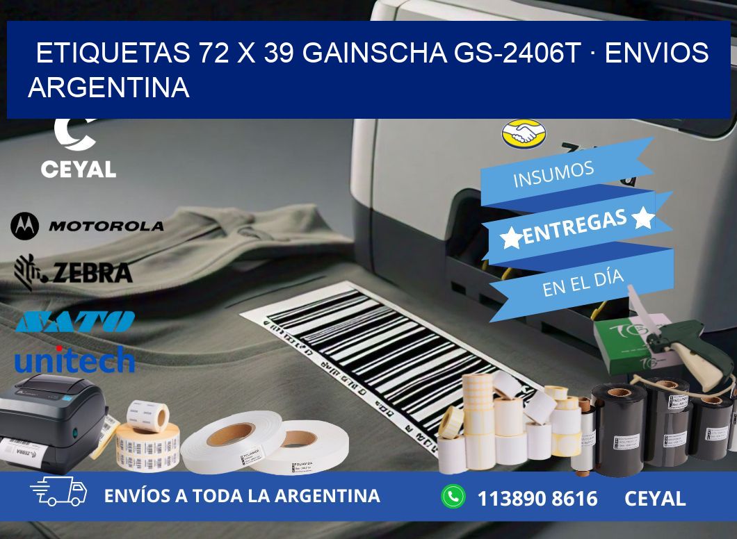 ETIQUETAS 72 x 39 GAINSCHA GS-2406T · ENVIOS ARGENTINA