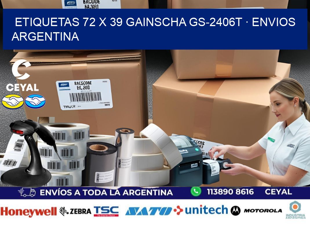 ETIQUETAS 72 x 39 GAINSCHA GS-2406T · ENVIOS ARGENTINA