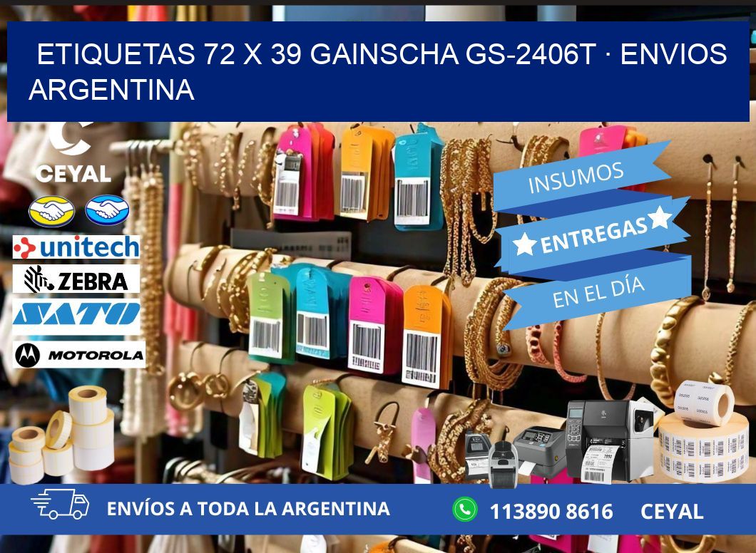 ETIQUETAS 72 x 39 GAINSCHA GS-2406T · ENVIOS ARGENTINA
