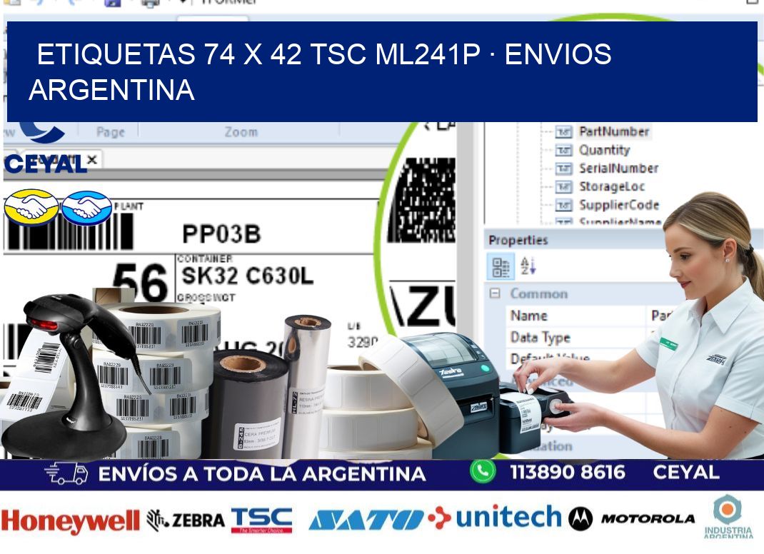 ETIQUETAS 74 x 42 TSC ML241P · ENVIOS ARGENTINA