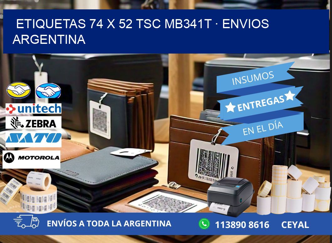 ETIQUETAS 74 x 52 TSC MB341T · ENVIOS ARGENTINA