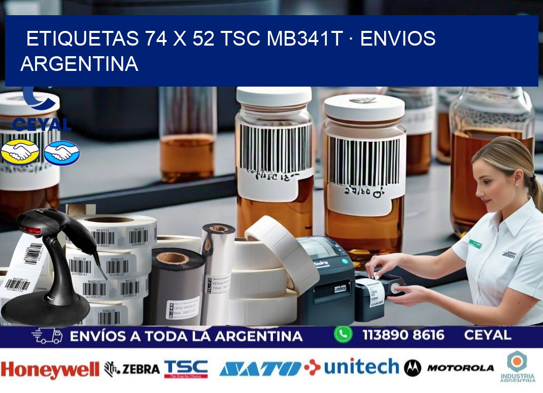 ETIQUETAS 74 x 52 TSC MB341T · ENVIOS ARGENTINA