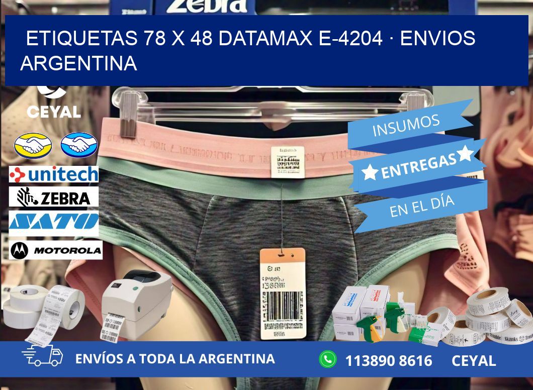 ETIQUETAS 78 x 48 DATAMAX E-4204 · ENVIOS ARGENTINA