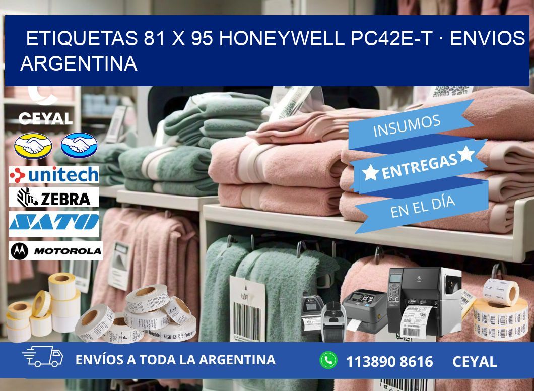 ETIQUETAS 81 x 95 HONEYWELL PC42E-T · ENVIOS ARGENTINA