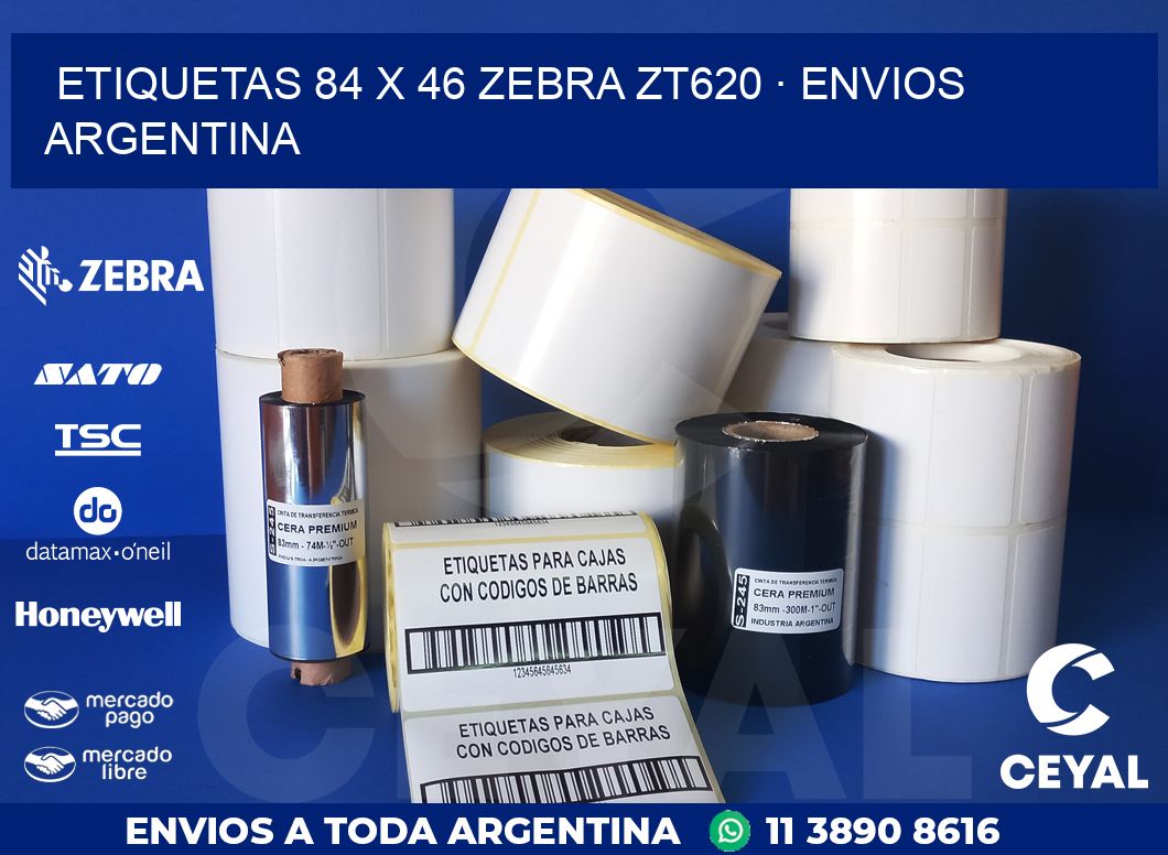 ETIQUETAS 84 x 46 ZEBRA ZT620 · ENVIOS ARGENTINA