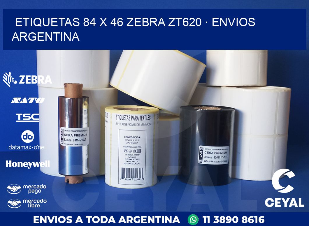 ETIQUETAS 84 x 46 ZEBRA ZT620 · ENVIOS ARGENTINA