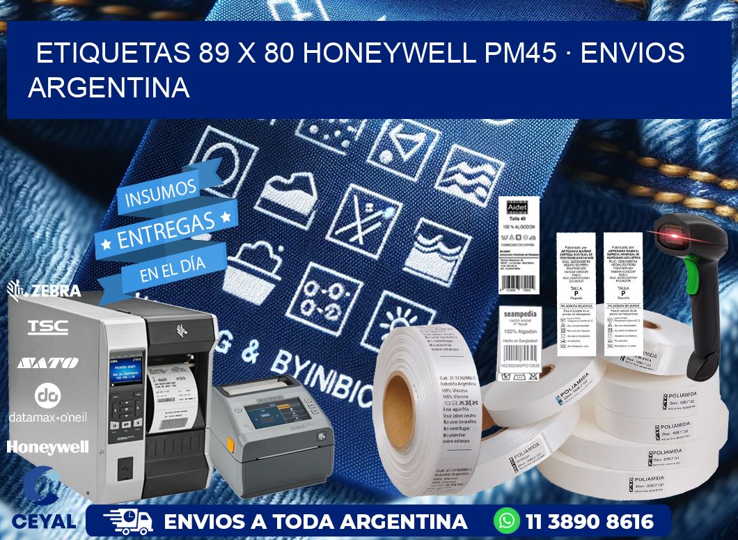 ETIQUETAS 89 x 80 HONEYWELL PM45 · ENVIOS ARGENTINA