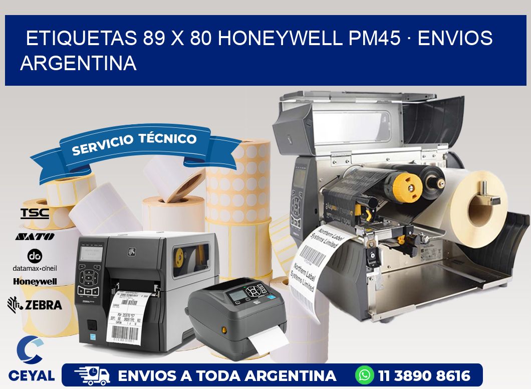 ETIQUETAS 89 x 80 HONEYWELL PM45 · ENVIOS ARGENTINA