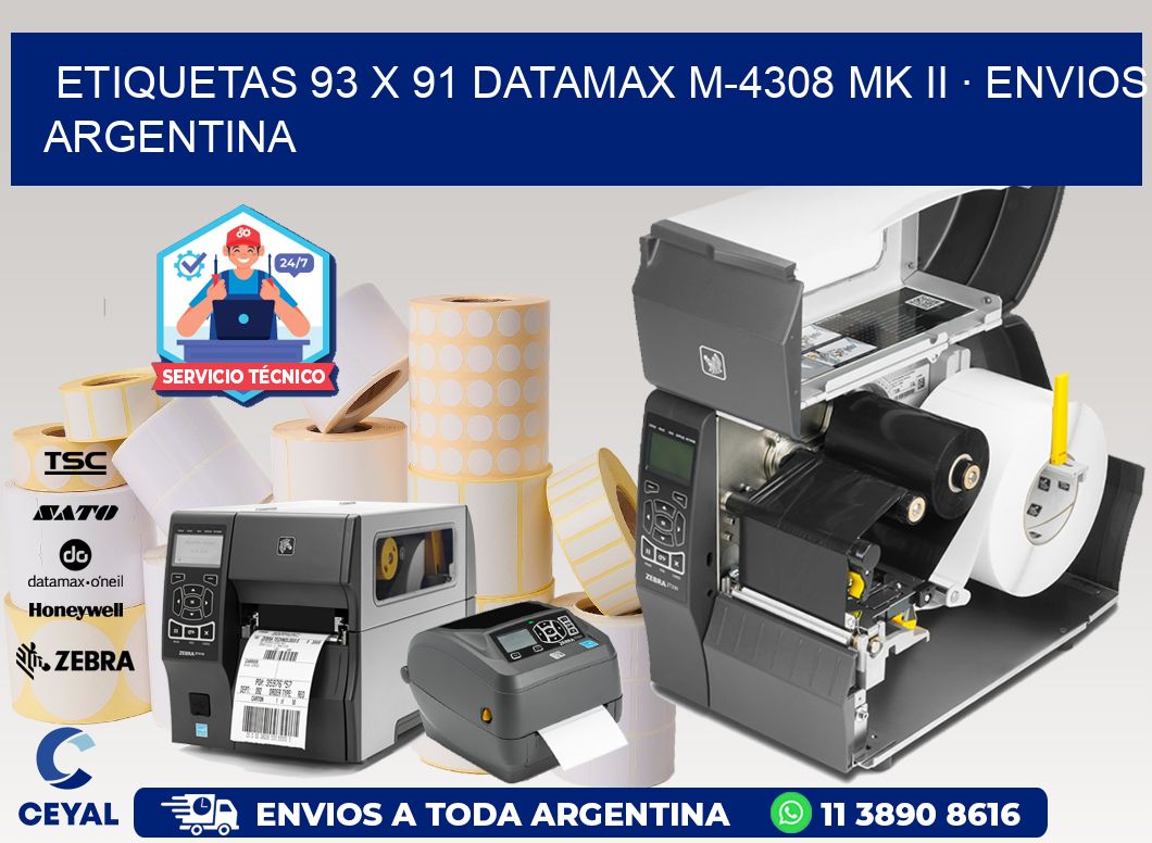 ETIQUETAS 93 x 91 DATAMAX M-4308 MK II · ENVIOS ARGENTINA