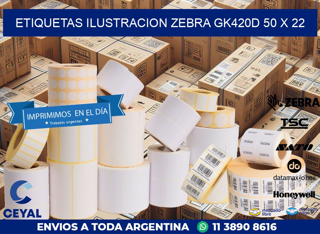 ETIQUETAS ILUSTRACION ZEBRA GK420D 50 x 22