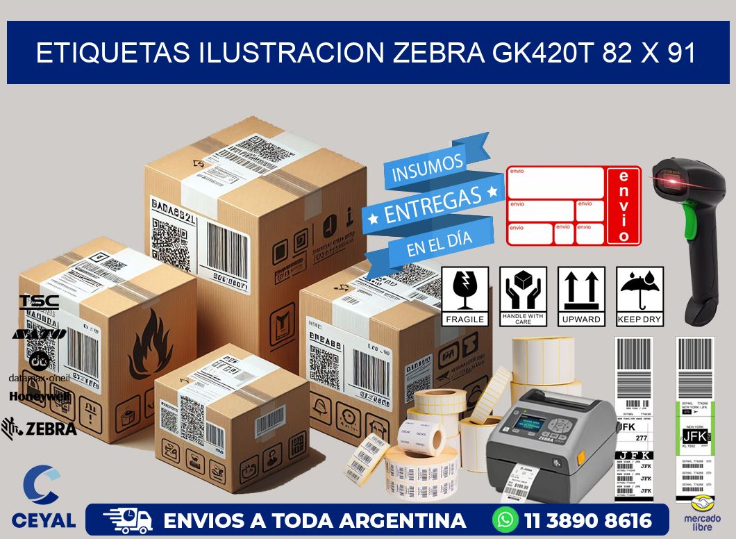ETIQUETAS ILUSTRACION ZEBRA GK420T 82 x 91