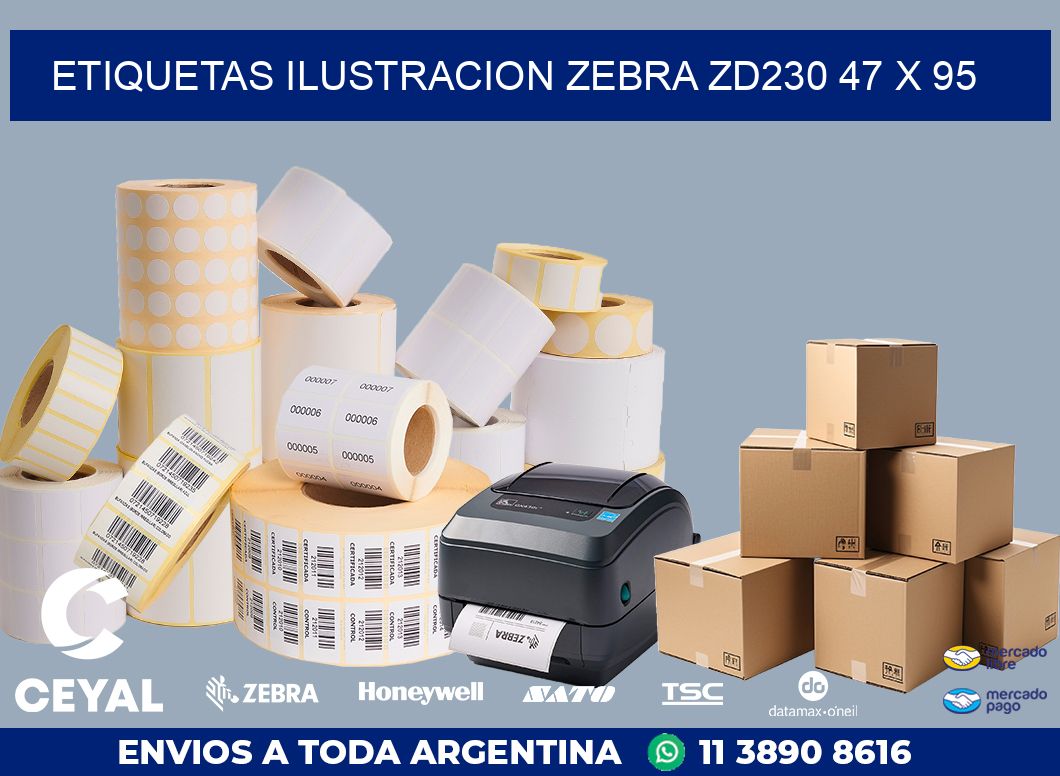 ETIQUETAS ILUSTRACION ZEBRA ZD230 47 x 95