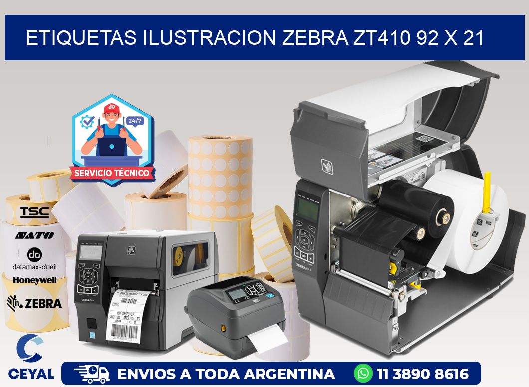 ETIQUETAS ILUSTRACION ZEBRA ZT410 92 x 21