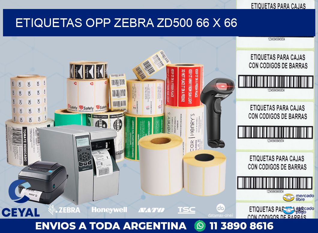 ETIQUETAS OPP ZEBRA ZD500 66 x 66