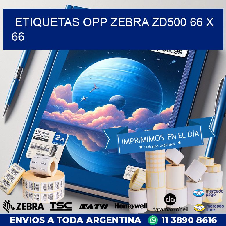ETIQUETAS OPP ZEBRA ZD500 66 x 66