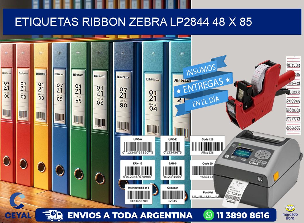 ETIQUETAS RIBBON Zebra LP2844 48 x 85
