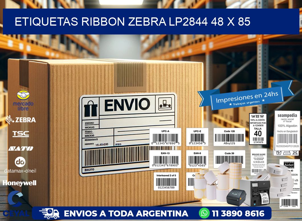 ETIQUETAS RIBBON Zebra LP2844 48 x 85