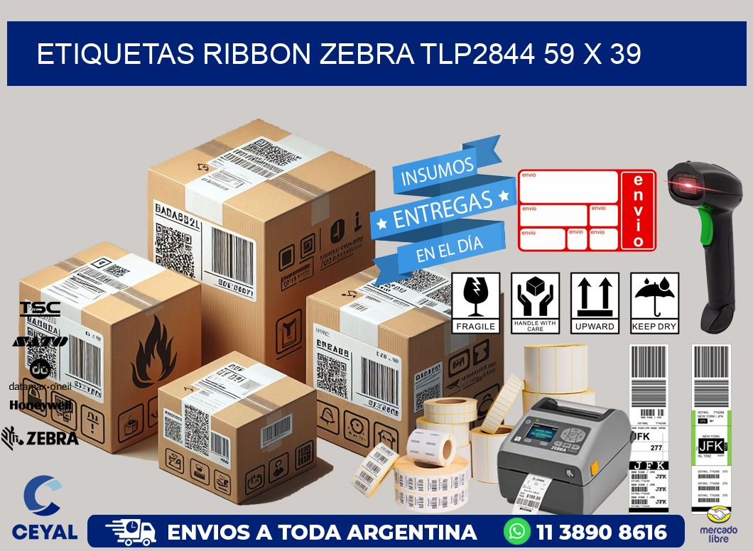 ETIQUETAS RIBBON Zebra TLP2844 59 x 39