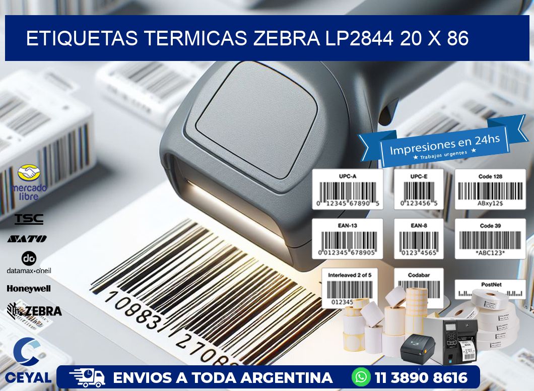 ETIQUETAS TERMICAS ZEBRA LP2844 20 x 86