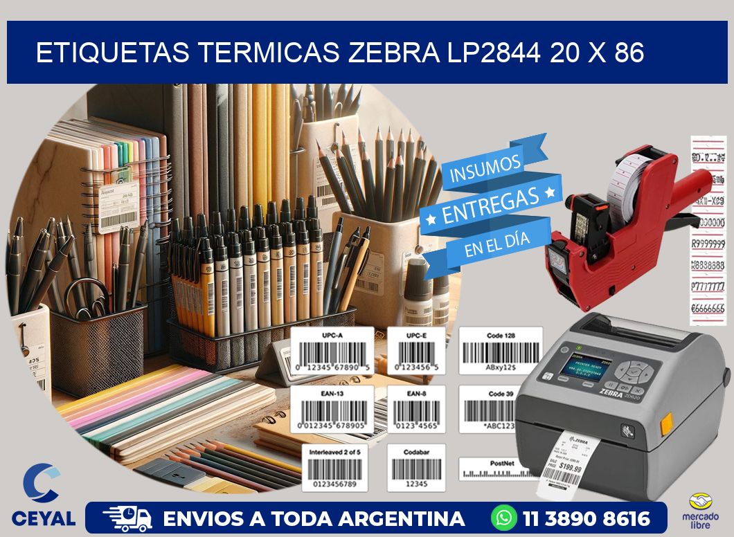 ETIQUETAS TERMICAS ZEBRA LP2844 20 x 86