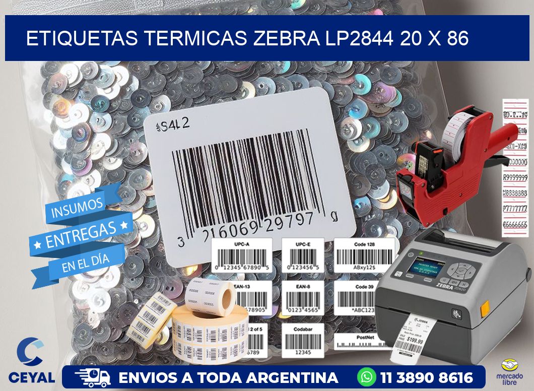 ETIQUETAS TERMICAS ZEBRA LP2844 20 x 86