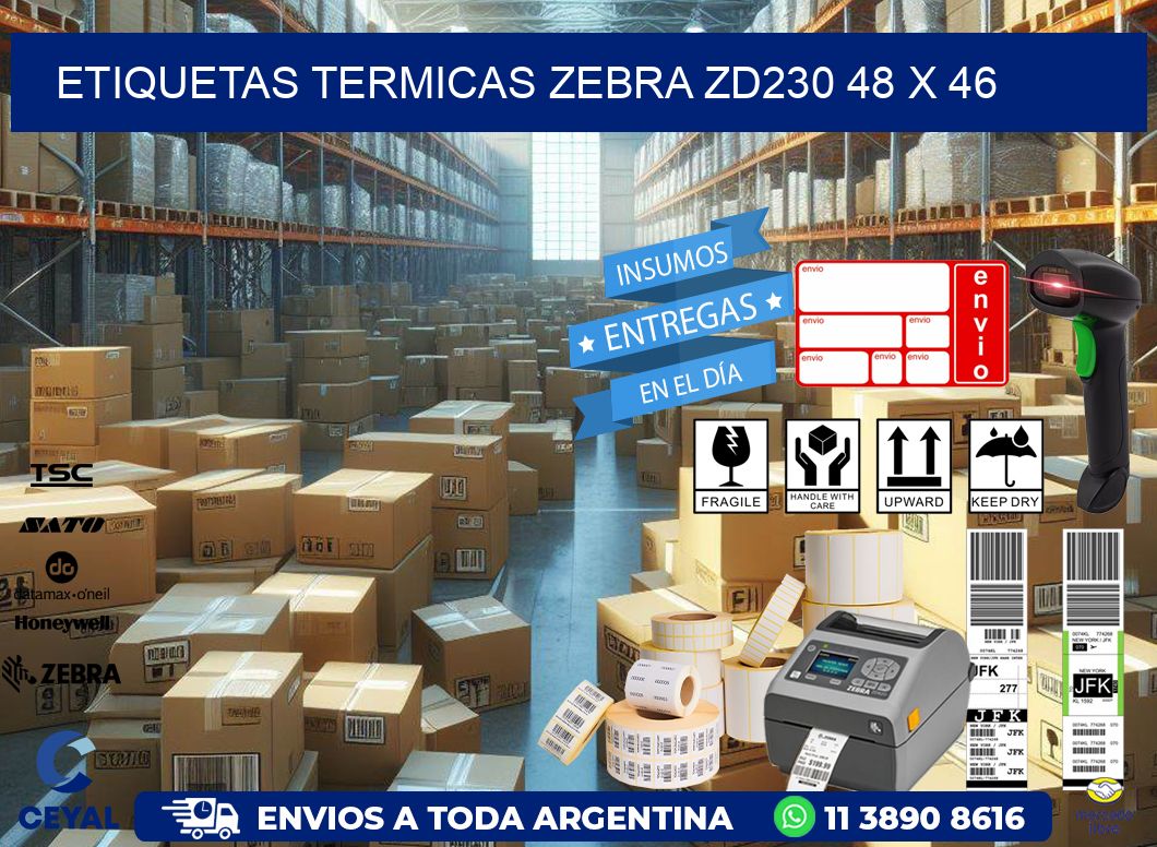 ETIQUETAS TERMICAS ZEBRA ZD230 48 x 46