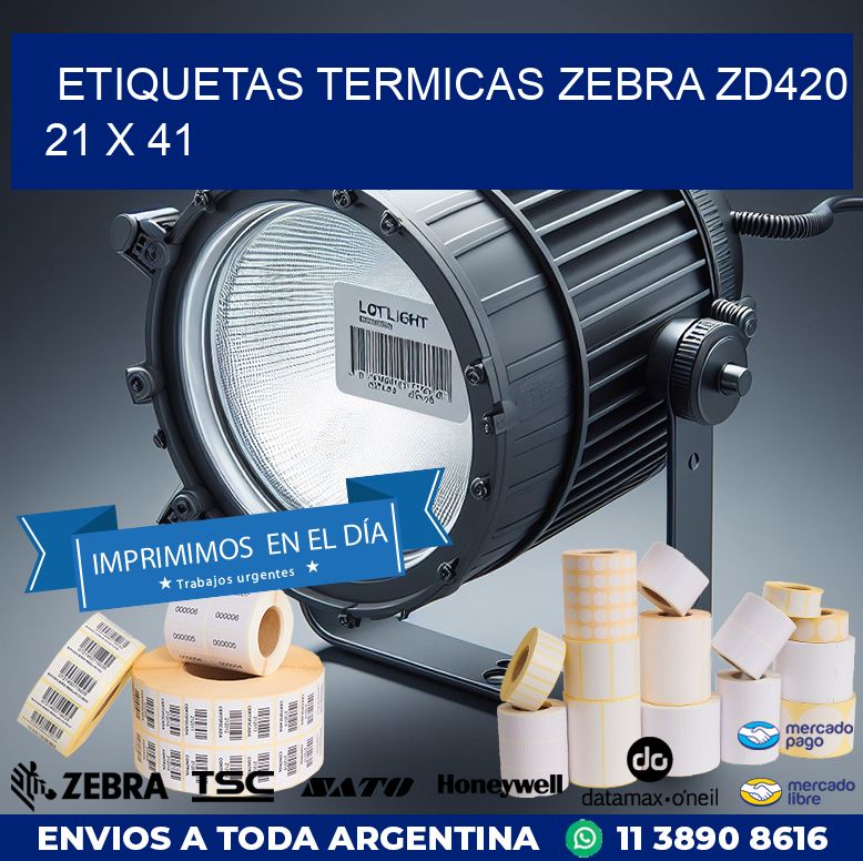 ETIQUETAS TERMICAS ZEBRA ZD420 21 x 41