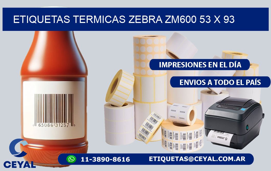 ETIQUETAS TERMICAS ZEBRA ZM600 53 x 93