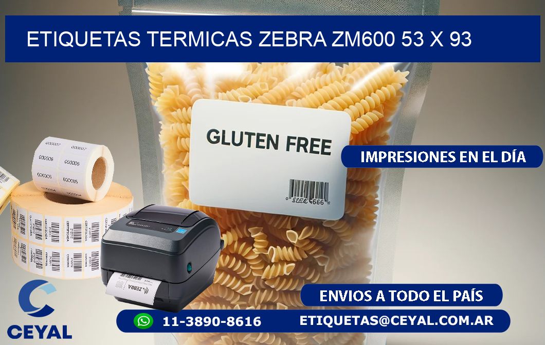 ETIQUETAS TERMICAS ZEBRA ZM600 53 x 93