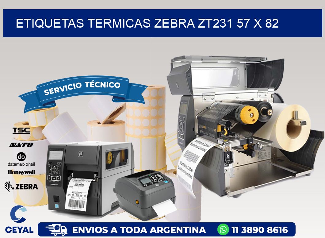 ETIQUETAS TERMICAS ZEBRA ZT231 57 x 82