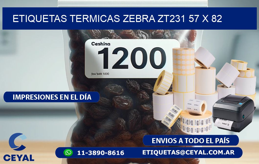 ETIQUETAS TERMICAS ZEBRA ZT231 57 x 82