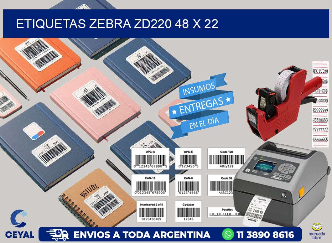 ETIQUETAS Zebra ZD220 48 x 22