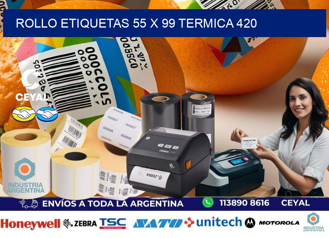 Rollo etiquetas 55 x 99 termica 420