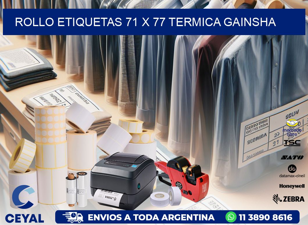 Rollo etiquetas 71 x 77 termica gainsha