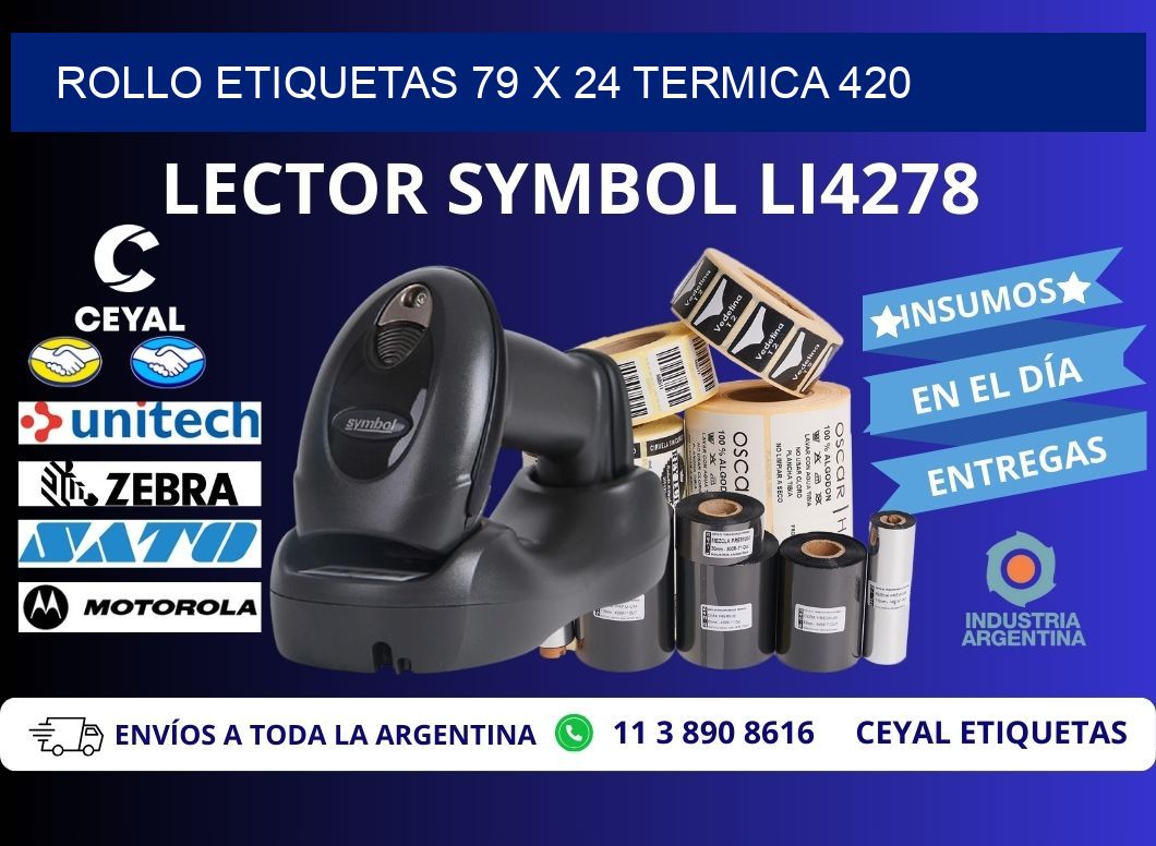 Rollo etiquetas 79 x 24 termica 420
